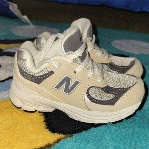 New Balance Kids' Beige and Gray Sneakers